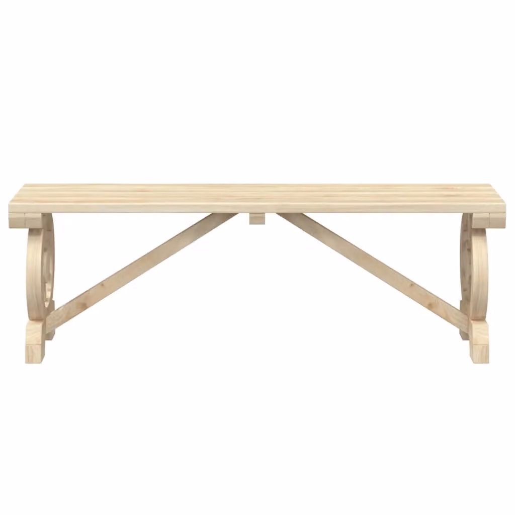 Berkfield Home Set of 2 Rustic Solid Wood Fir Garden Benches in Brown – 2