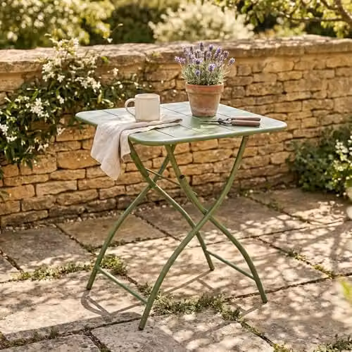 Core Products Rimini Folding Bistro Table for Garden and Patio, Powder-Coated Alloy Steel, W/D: 60 x 60 cm – 2