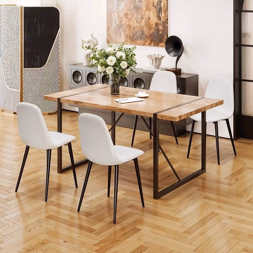 KORVIXA Set of 4 Modern White PU Leather Dining Chairs – 3