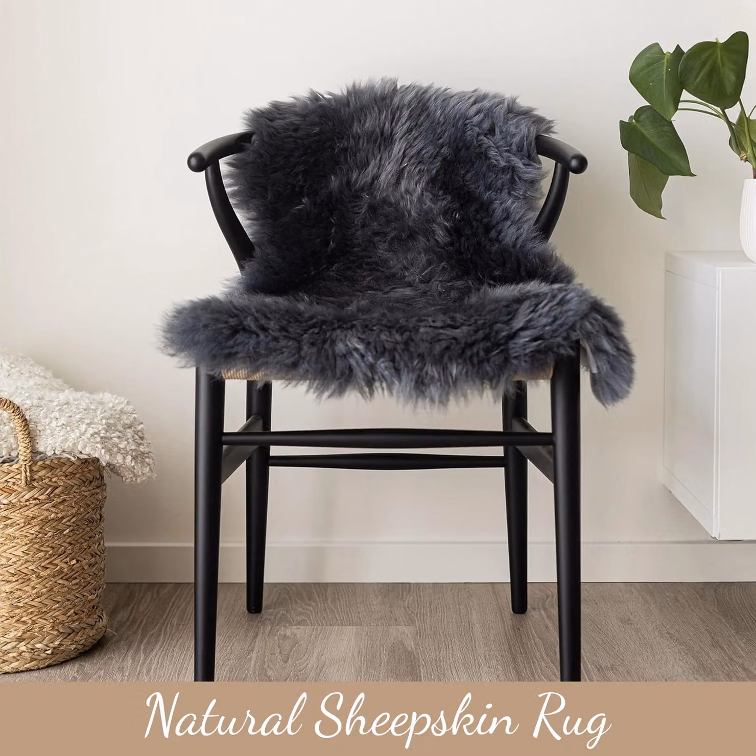 Infinity Leather Genuine Sheepskin Wool Rug in Grey, W 90 cm x D 60 cm – 3