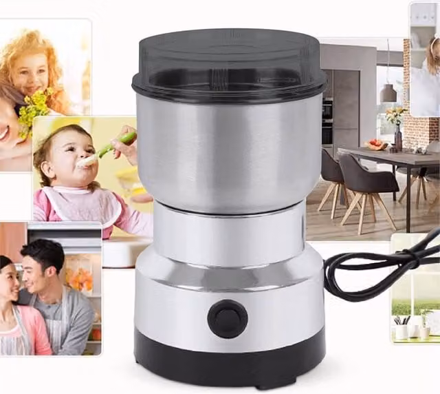 VOGREX Electric Coffee Grinder and Spice Blade Blender in Silver