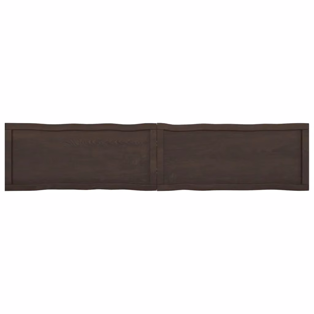 Berkfield Home Table Top Live Edge Solid Wood in Dark Grey and Brown, W: 180 cm, D: 40 cm, H: 2-6 cm – 2