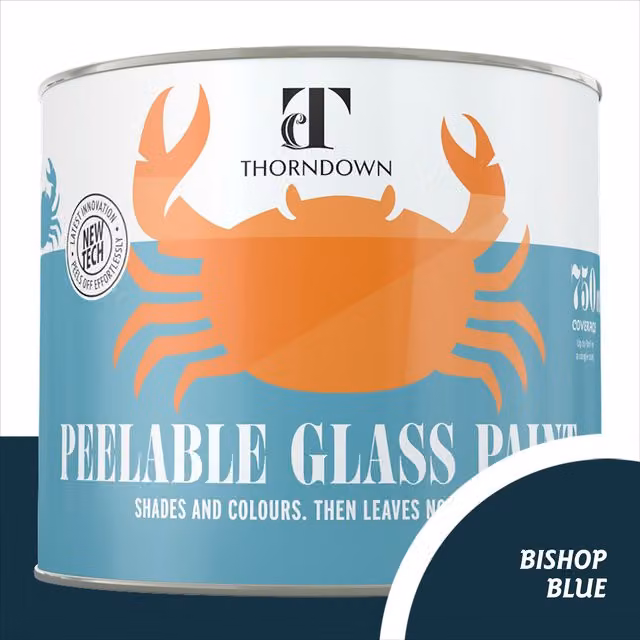 Thorndown Bishop Blue Peelable Glass Paint in Satin Blue, 11.5 cm