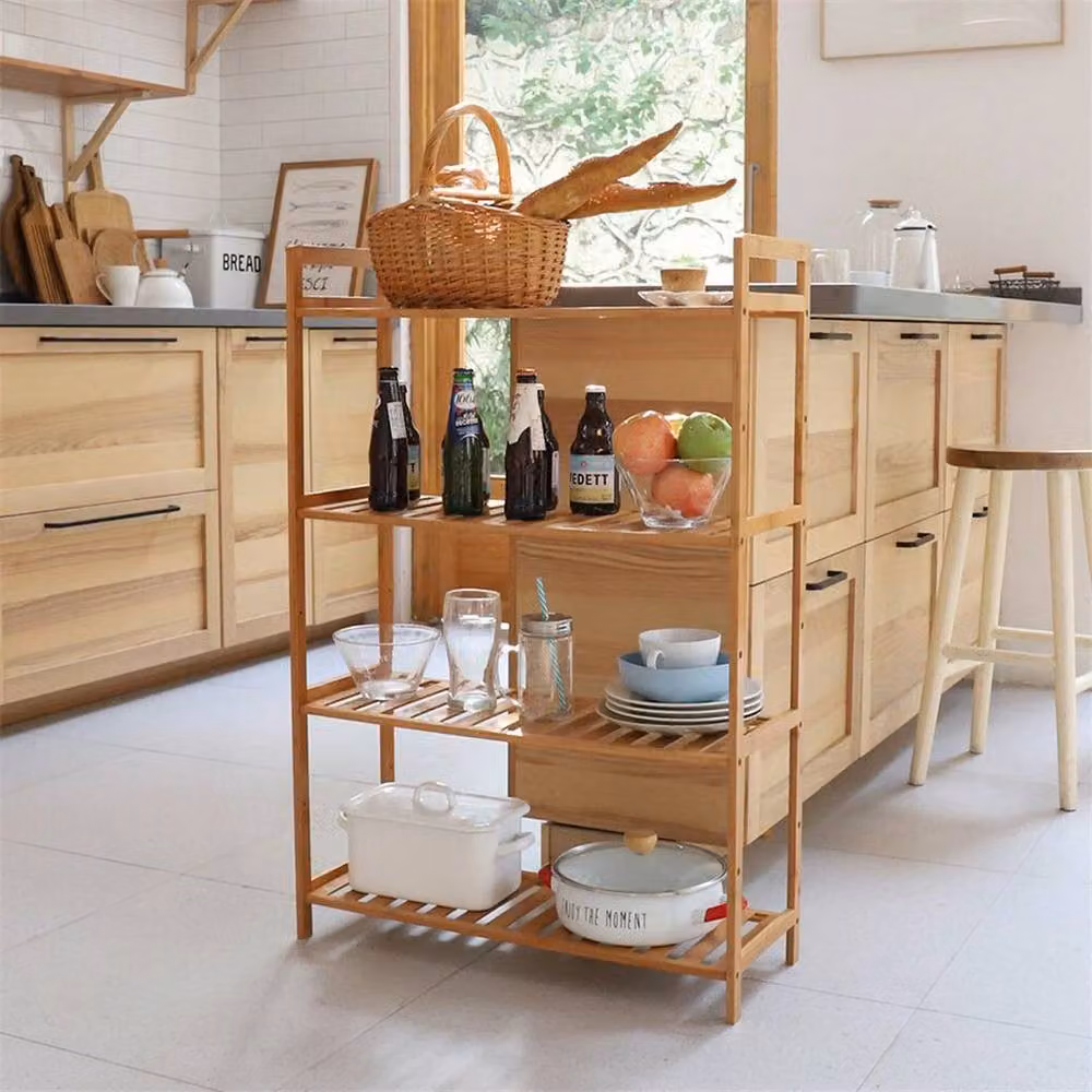 KORVIXA Bamboo 4-Shelf Shoe Rack in Brown – 3