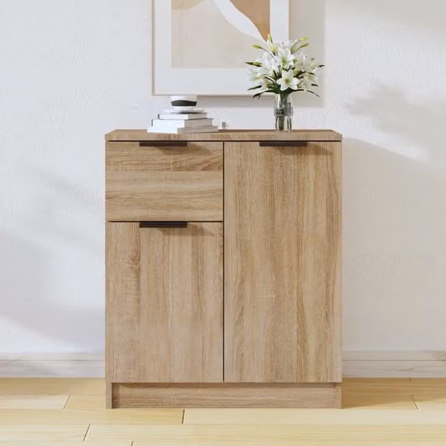 Berkfield Home Sonoma Oak Sideboard in Brown, W/D/H: 60 x 30 x 70 cm