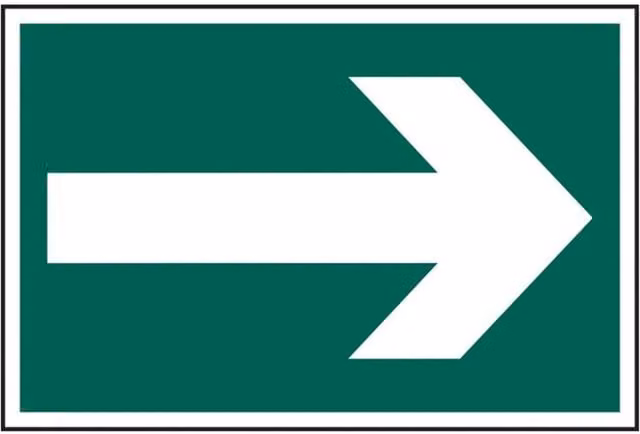Scan Arrow Symbol Multicolour PVC Sign W: 30 cm, H: 20 cm