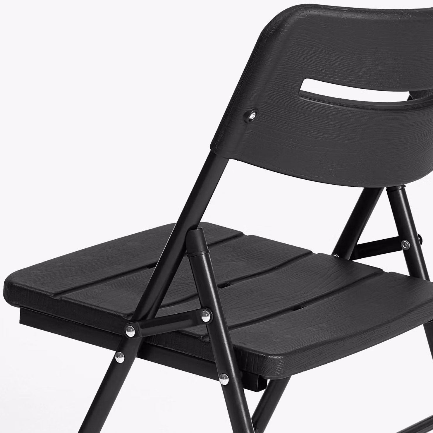Novecrafto Heavy Duty Folding Chair in Black with Powder Coated Steel Frame, H 79 x W 45 x D 45 cm – 2