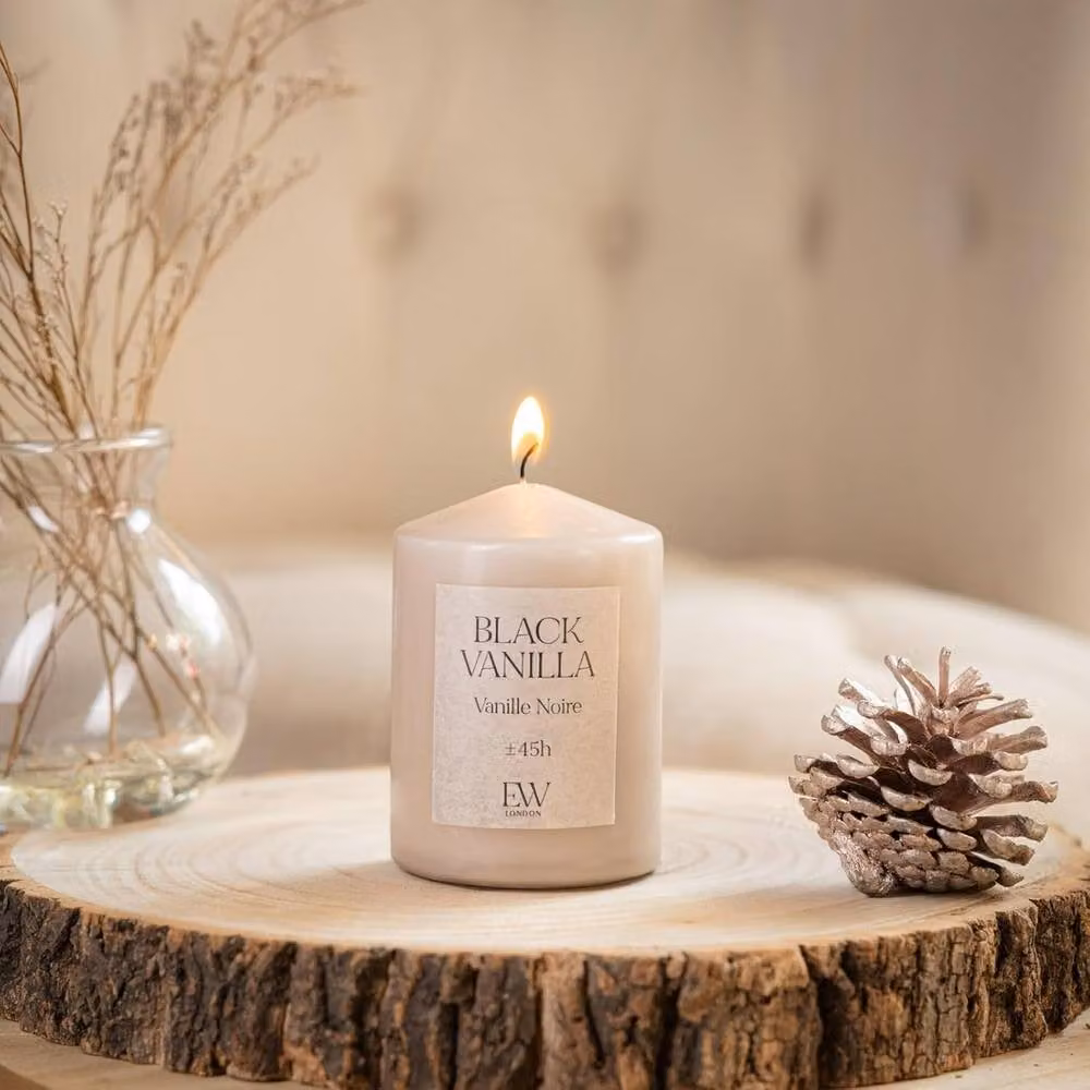 Marco Paul Fresh Scented Soy Wax Pillar Candle in Beige, Height: 15 cm – 2