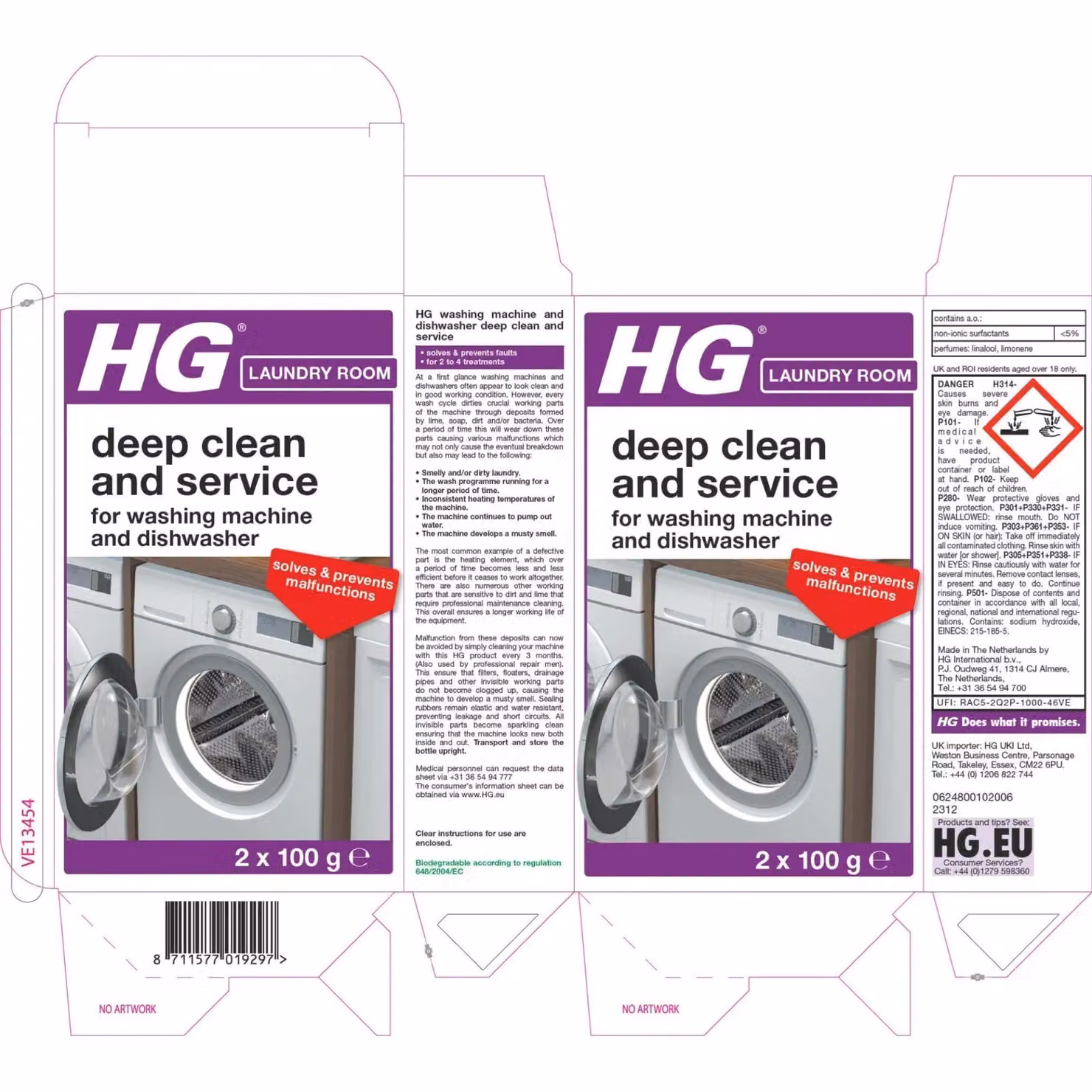 HGL HG Deep Clean and Service for Washing Machines and Dishwashers, 200g, White – 2