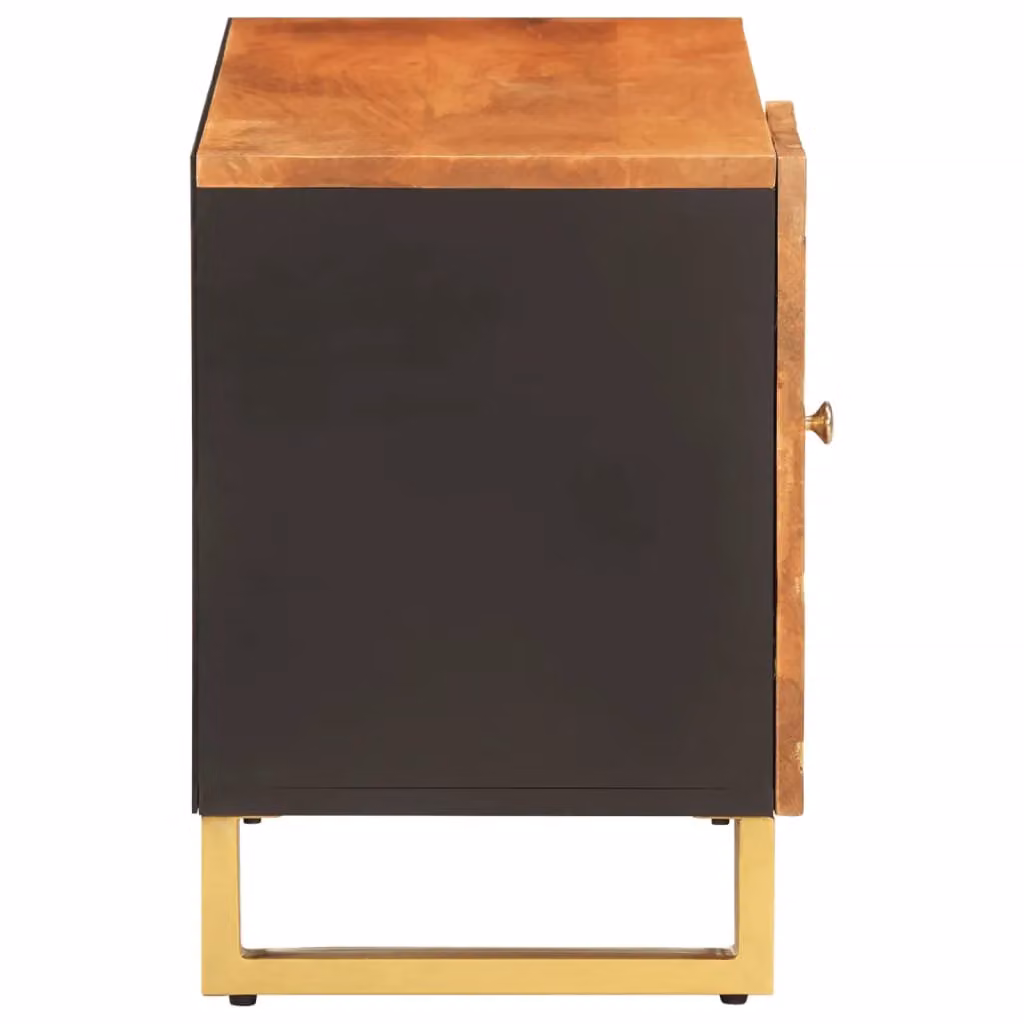 Berkfield Home Industrial Mango Wood and Metal TV Cabinet in Brown and Black, W: 80 cm, D: 31.5 cm, H: 46 cm – 3
