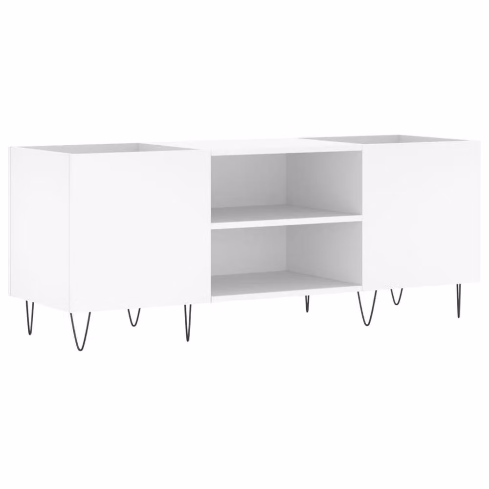 Berkfield Home Record Cabinet in White, W/D/H: 121 x 38 x 48 cm – 2