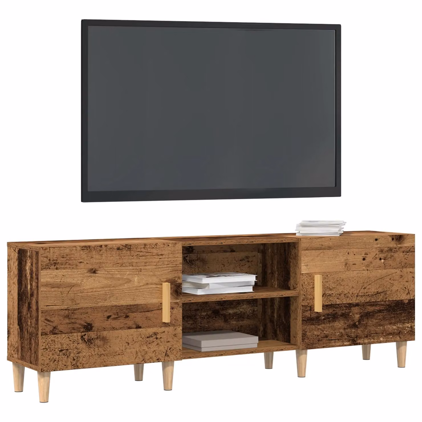 Berkfield Home Rustic Old Wood TV Cabinet in Brown, W/D/H: 150 x 30 x 50 cm – 3