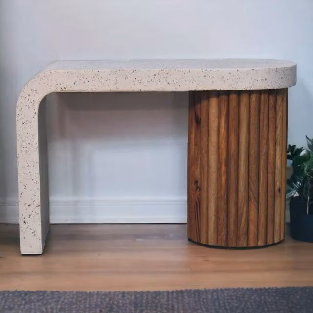 STILVORA Modern Mango Wood Coffee Table in Brown and White – 1