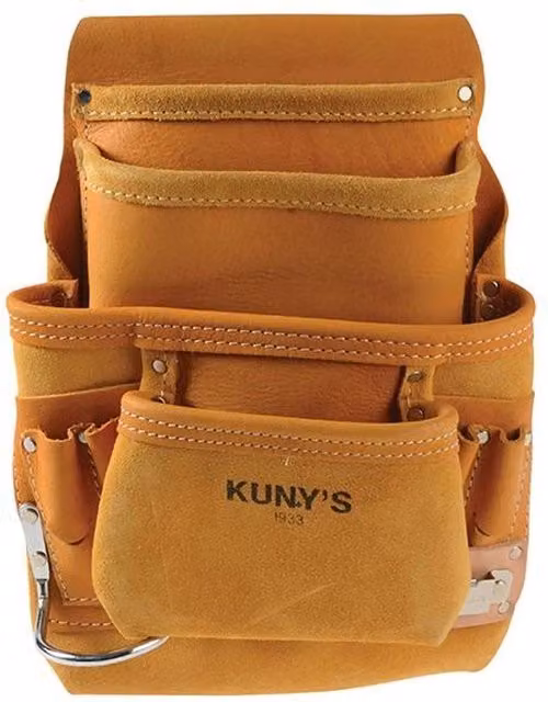 Kuny's Ap-i933 Leather Carpenter's Nail and Tool Bag with 10 Pockets in Brown and Multicolour