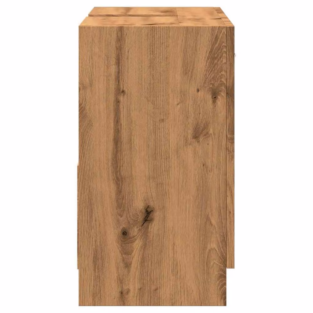 Berkfield Home Artisan Oak Sink Cabinet in Brown, W/D/H: 63 x 30 x 54 cm – 3