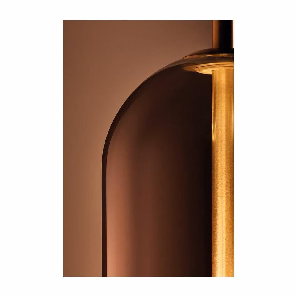 Netlighting Glam Slim Pendant Ceiling Light in Matte Gold and Transparent Glass, Diameter: 38.5 cm, E14 – 2