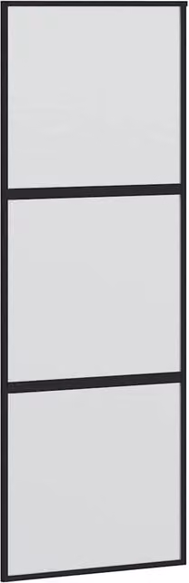 Berkfield Home Minimalist Black Sliding Door in Tempered Glass and Aluminium, W: 76 cm, H: 205 cm – 1