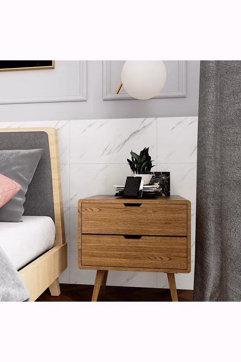 Living and Home 10 Pcs White Marble Texture Waterproof Flame Retardant Rectangular Self-Adhesive PVC Tile Stickers