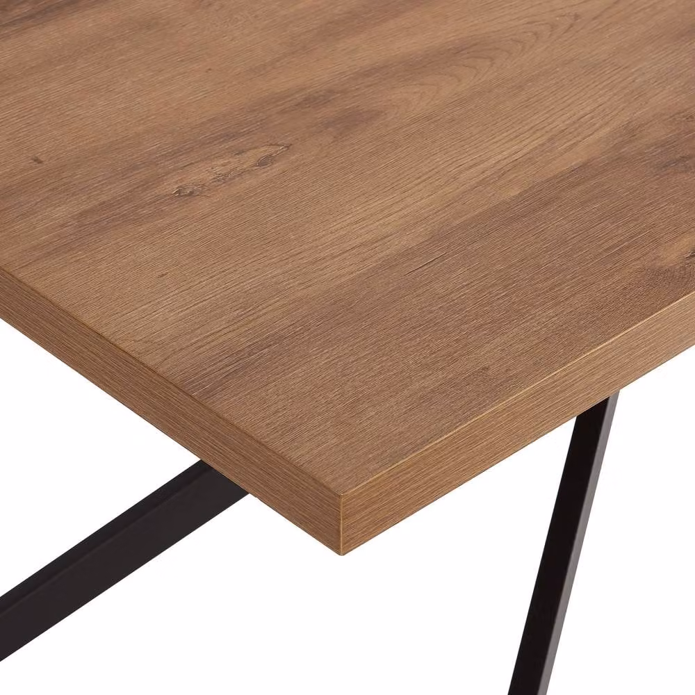 VonHaus Abel Rectangular 6 Seater Wood Effect Dining Room Table in Dark Brown, W/D/H: 150 x 85 x 75.5 cm – 6