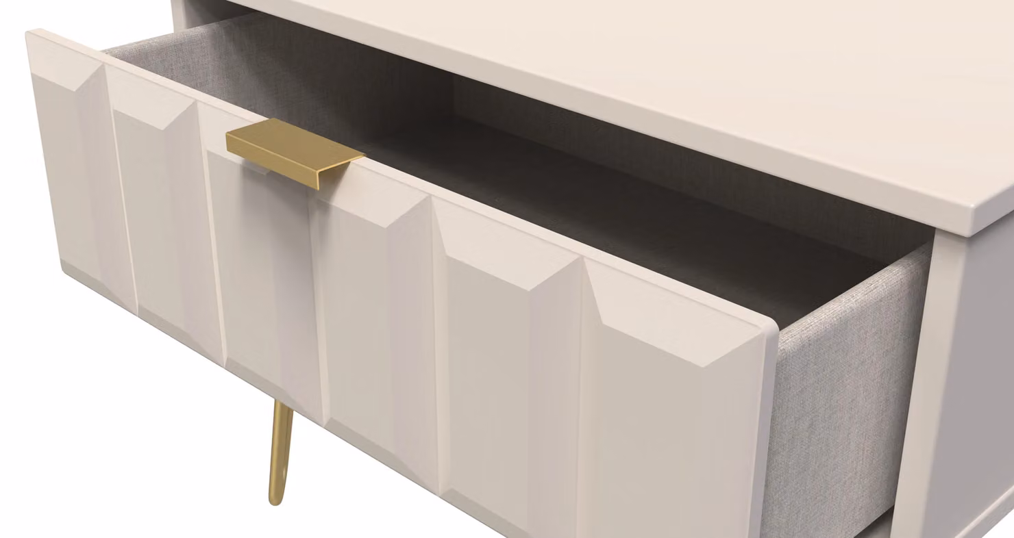 2 U Metro Ready Assembled Wide Side Table with 1 Drawer in Taupe – 2
