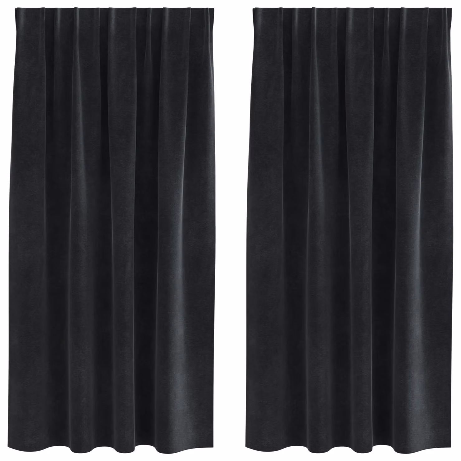 Berkfield Home Blackout Velvet Curtains with Top Tape, 2 Pack, Black – 2