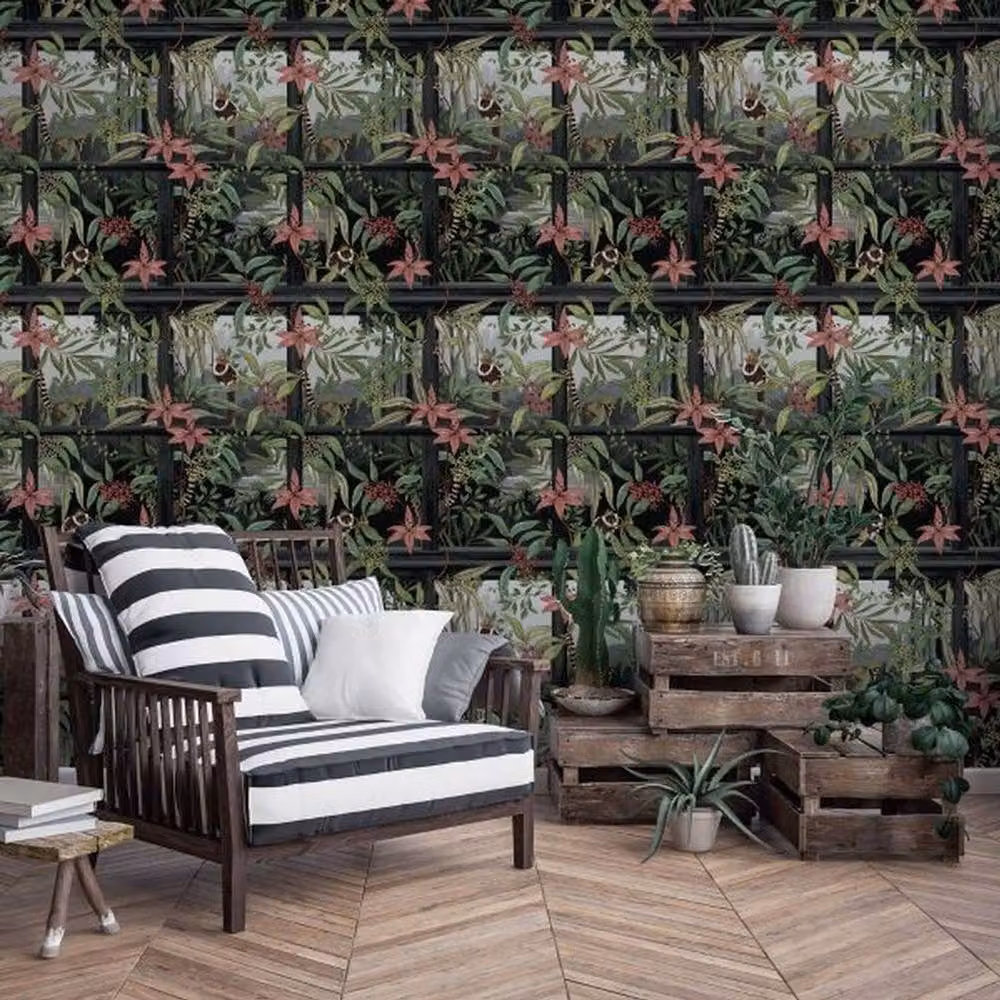 Holden Décor Comoro Charcoal Animal Print Non-Woven Vinyl Wallpaper – 3