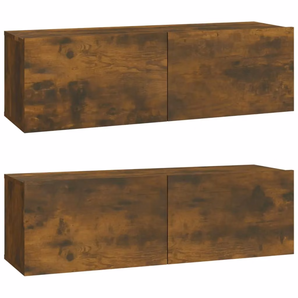 Berkfield Home 4 Piece Smoked Oak TV Cabinet Set in Brown – 3
