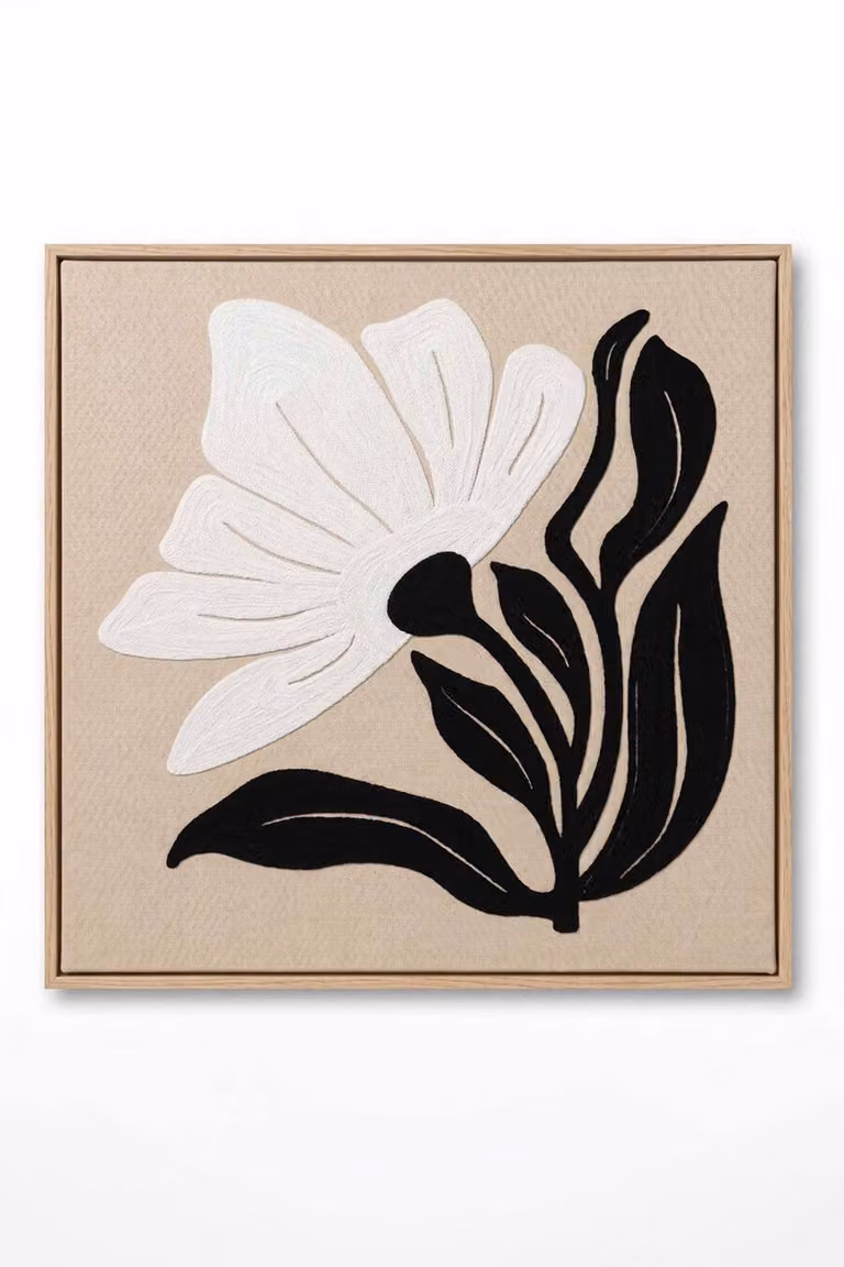 Homescapes Set of 2 Modern Floral Embossed Canvas Wall Art, Multicolour, W/H: 60 x 60 cm