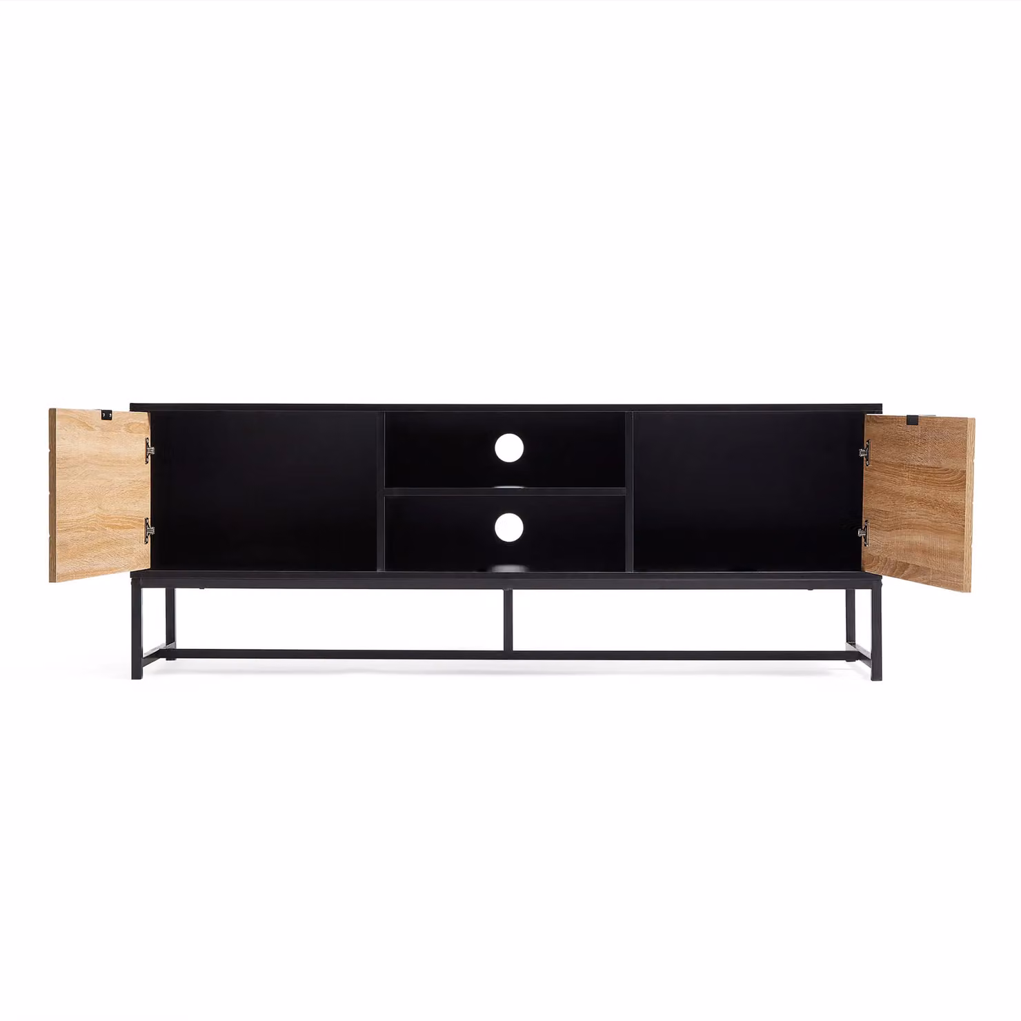 VonHaus Dalton Geometric Industrial TV Unit in Matt Black, W/D/H: 150 x 39 x 50 cm – 3