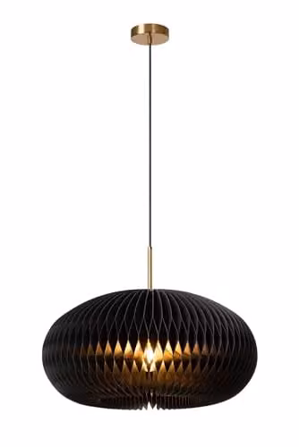Lucide Armoni Black Paper Pendant Light, Diameter: 52 cm, Height: 180 cm – 1