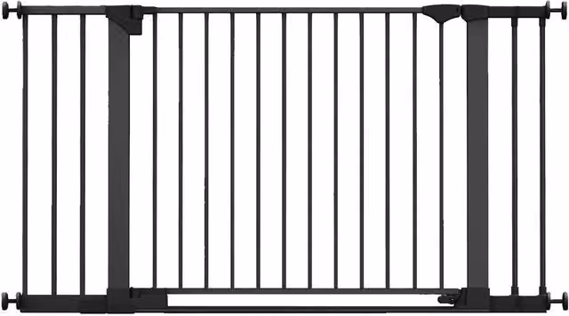 Safetots Extendable No-Drill Metal Baby Gate in Black for Doors and Stairs