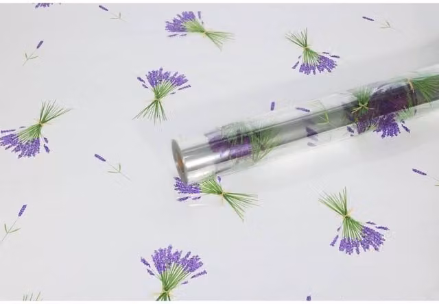 KDMD Lavender Design Plastic Film, Purple, W: 80 cm, L: 100 m