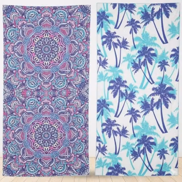 LARANGE Multicolour Microfibre Waffle Pique Double-Sided Quick Drying Beach Towel, W: 160 cm, H: 80 cm