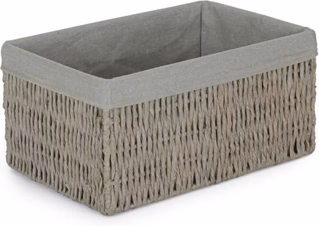 Red Open Weave Fabric Hamper with Grey Lining