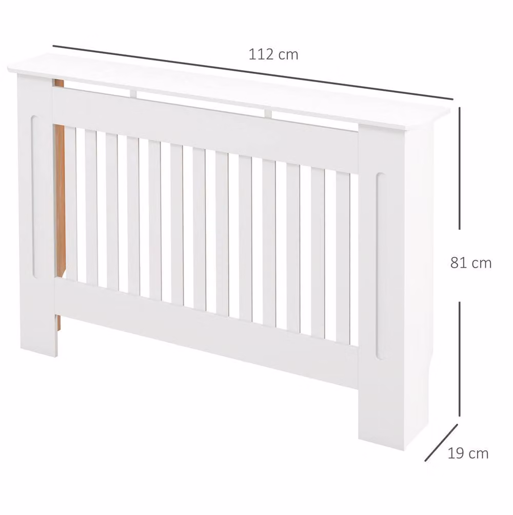 STILVORA White Radiator Cover with Top Shelf and Matt MDF Finish, W: 81.0 cm, H: 112.0 cm – 2