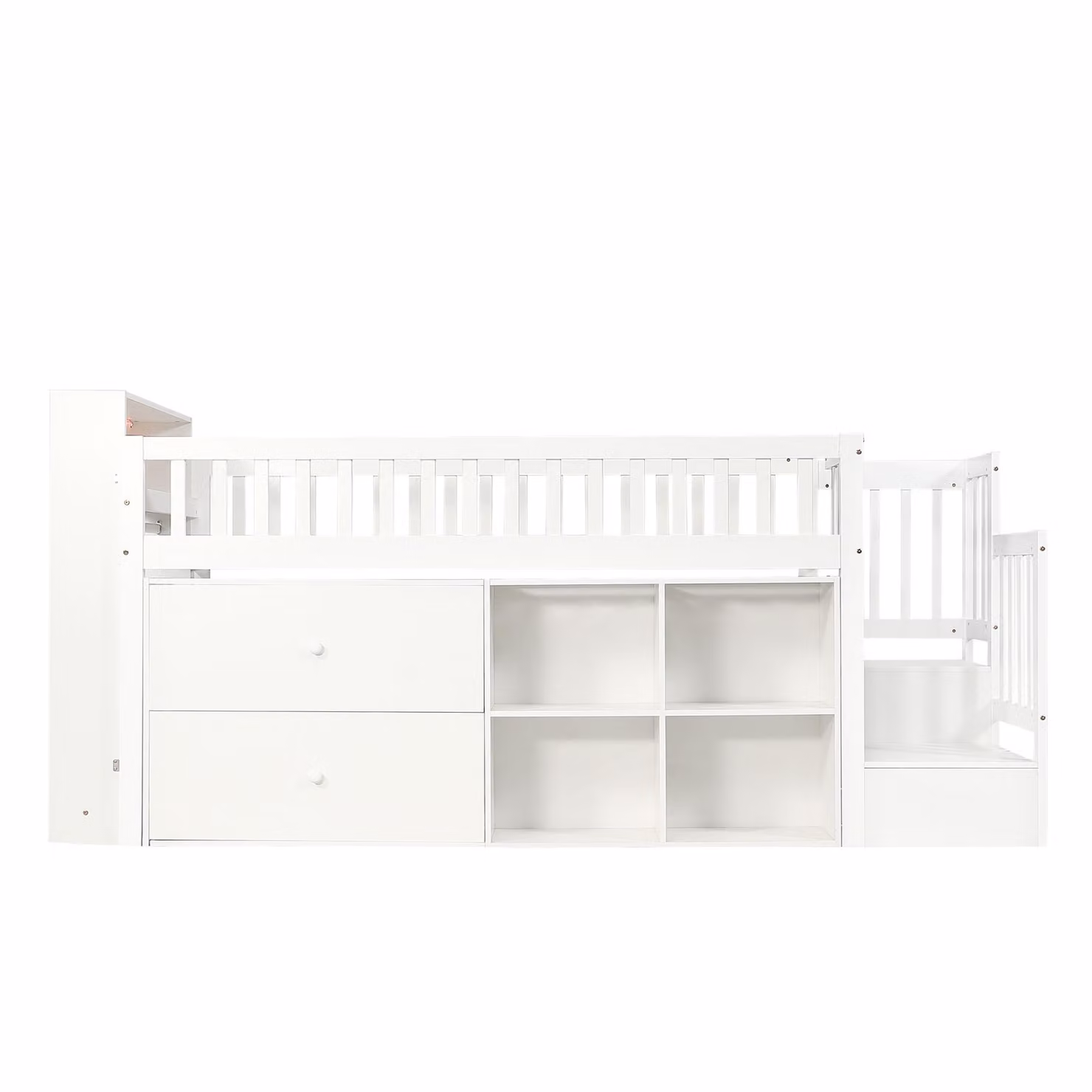 Aosom UK Single Wooden Storage Bed with Headboard Storage, 2 Drawers and LED Strips, White, W/D/H: 95 x 190 x 120 cm – 2