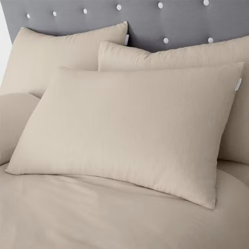 Catherine Lansfield Brushed Cotton Flannelette Pillowcase Pair, Beige, W/H: 50 x 75 cm – 1