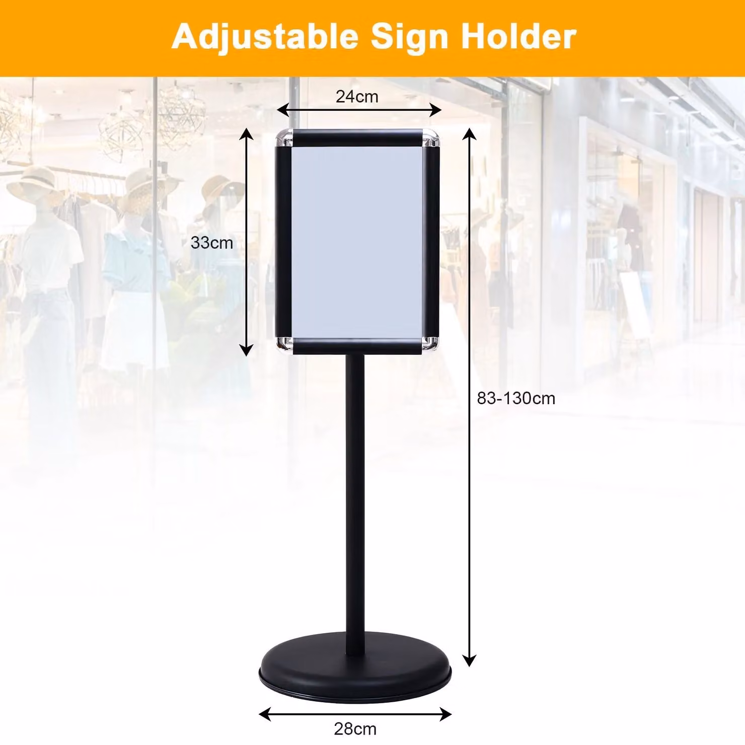 Costway A4 Sign and Poster Stand, Height Adjustable and Rotatable, Black – 2