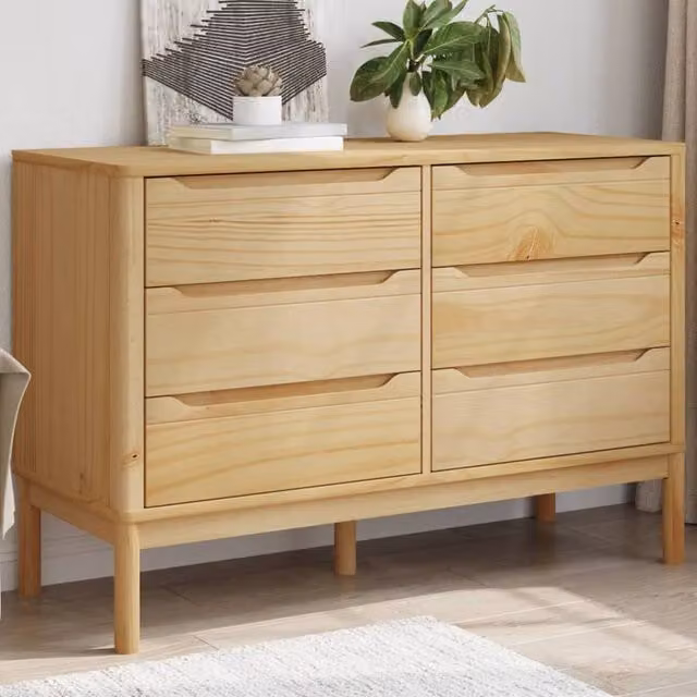 Berkfield Home Floro Wax Brown Solid Wood Pine Chest of Drawers – 1