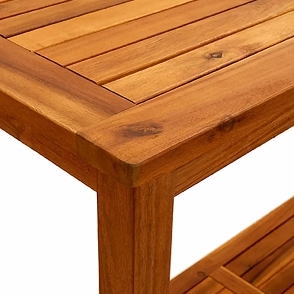 Berkfield Home Rustic Brown Solid Acacia Wood Garden Console Table W/D/H: 110 x 40 x 75 cm – 5