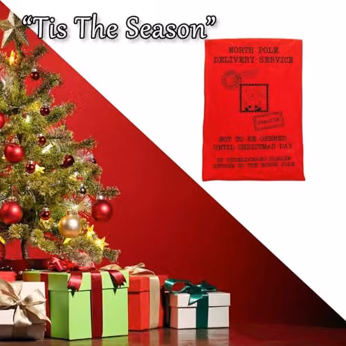VFM e-Store Jumbo Red Felt Printed Christmas Sack, W: 60 cm, H: 90 cm – 5