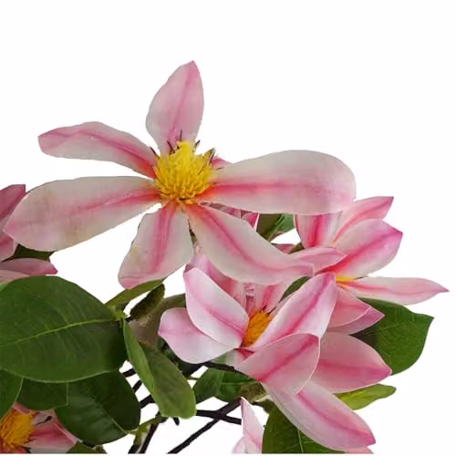 Leaf Design Pink Magnolia Artificial Single Flower, 100 cm – 2