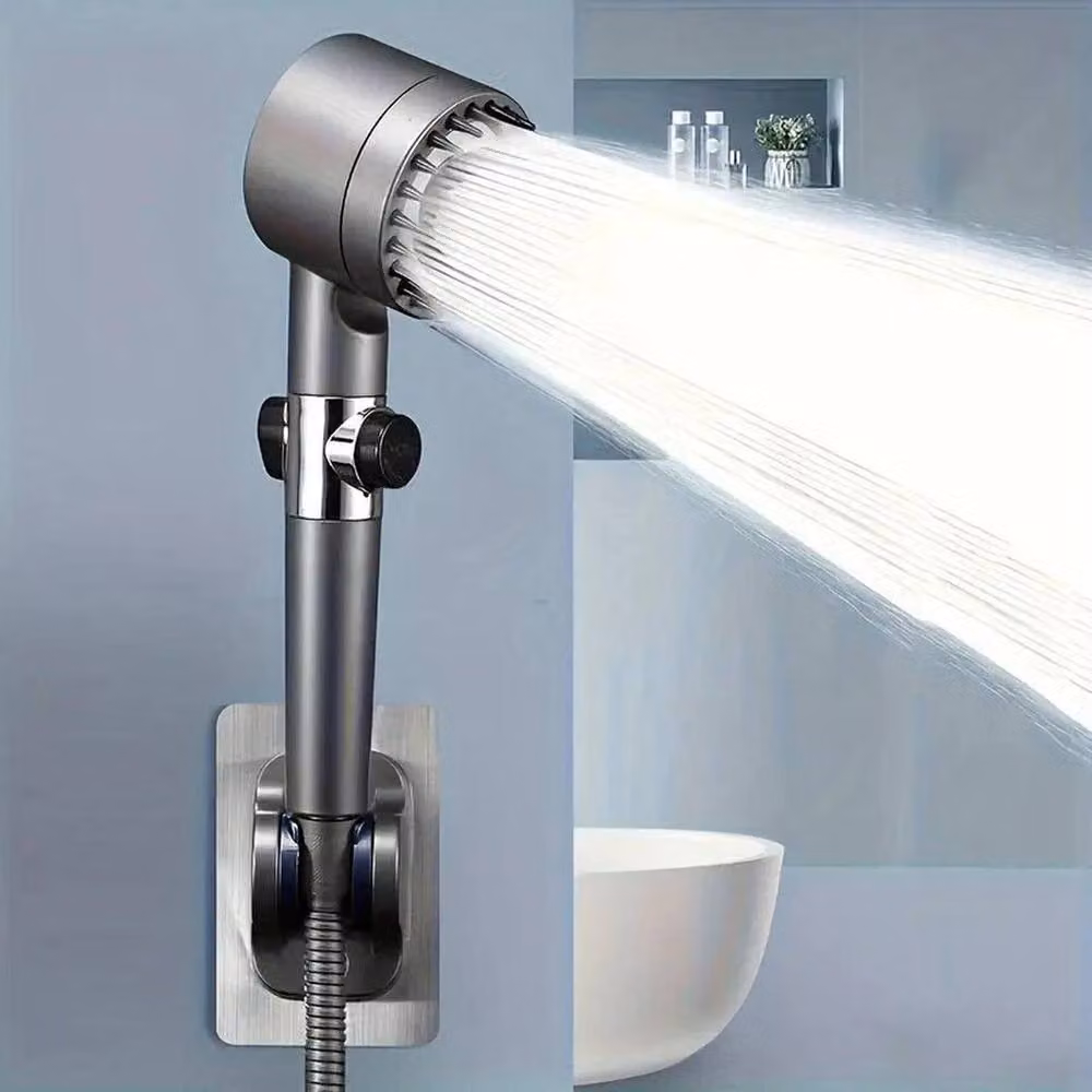 NESTLUNE 2026 4-in-1 High Pressure Bath Shower Head with 3 Modes in Grey – 3