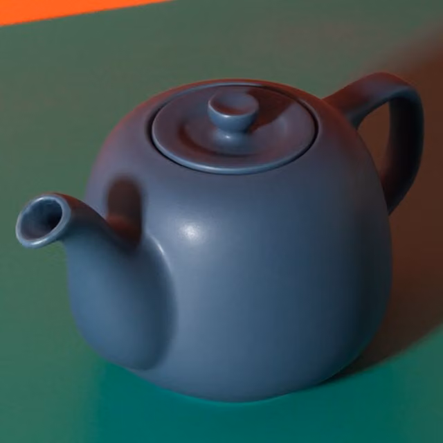 La Cafetire Classic Ceramic Teapot in Blue, 600ml, with Drip-Free Spout