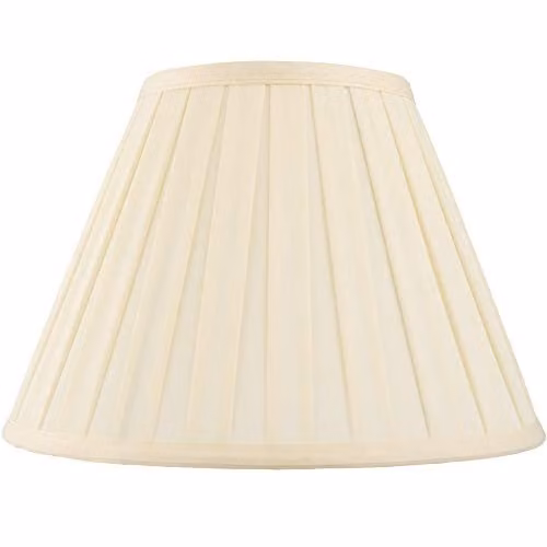Loops 16 inch Tapered Drum Lamp Shade in Beige Box Pleated Fabric with Reducer Ring