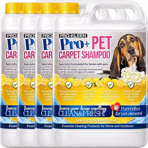 Pro-Kleen Pro+ Carpet Shampoo and Upholstery Cleaning Solution Lemon Fresh 4 x 5L