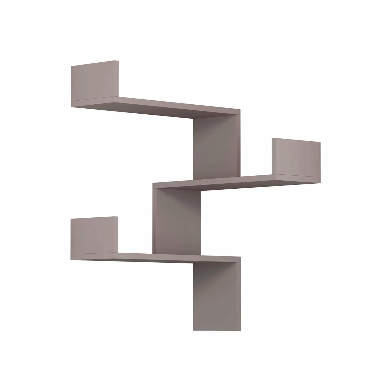 Decortie Luksa Wall Mounted Corner Zigzag Bookcase Shelf in Grey, W/D/H: 60 x 30 x 90 cm – 2