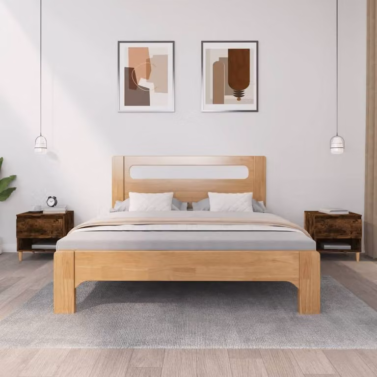 Berkfield Home Elegant Bedside Tables, 2 Piece Set, Smoked Oak Brown, W/D/H: 50 x 46 x 50 cm