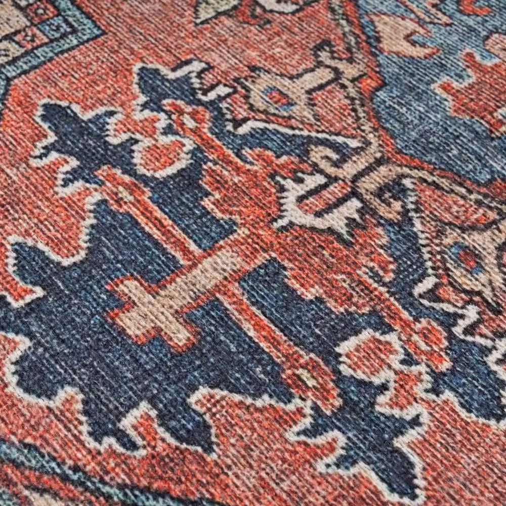 Kukoon Red Distressed Flatwoven Vintage Area Rug for Living Rooms and Hallways, W: 160 cm, D: 230 cm – 2