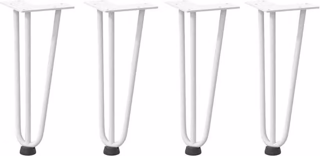 Berkfield Home Hairpin Table Legs, 4 Pieces, White, Solid Steel, Height: 30 cm